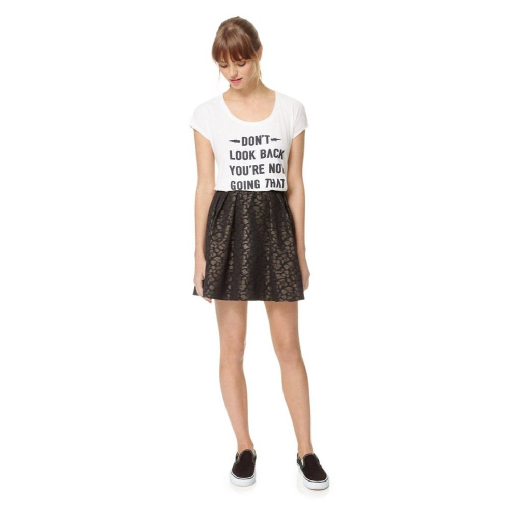 ARITZIA TALULA NWT Jubilee Black Red Fit Flare Mini Skirt 4